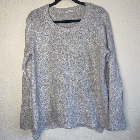 prana chunky cable Sweater Crew Neck Woman's XL Baggy Oversize EUC gray - Picture 1 of 8